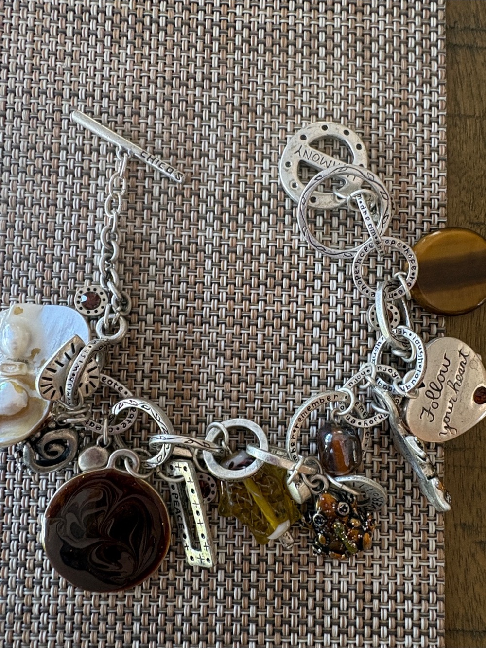 Chico's Silver-Tone Toggle Bracelet with Chain Link